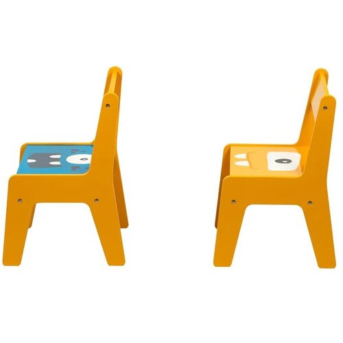 Kinder Home Dječji stol s 2 stolca, dvostrani, za crtanje i za slaganje konstrukcijskih kockica tipa LEGO Cene