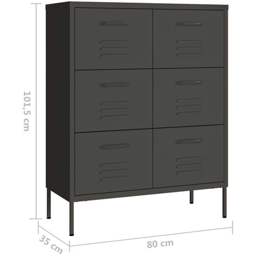 VidaXL Ladičar antracit 80 x 35 x 101,5 cm čelični Slike