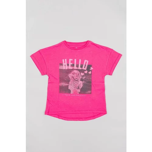 Zippy Dječja pamučna majica kratkih rukava boja: ružičasta