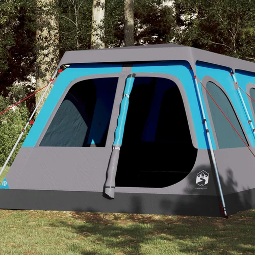 vidaXL Družinski šotor za 10 oseb moder za hitro postavitev