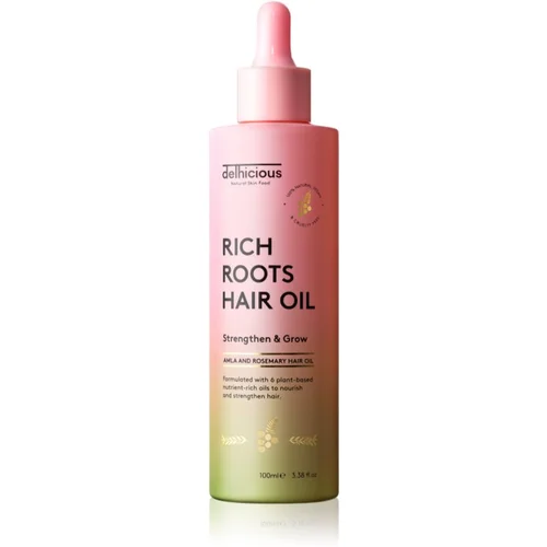 delhicious RICH ROOTS AMLA & ROSEMARY HAIR OIL hidratantno i umirujuće ulje za suho vlasište i svrbež 100 ml