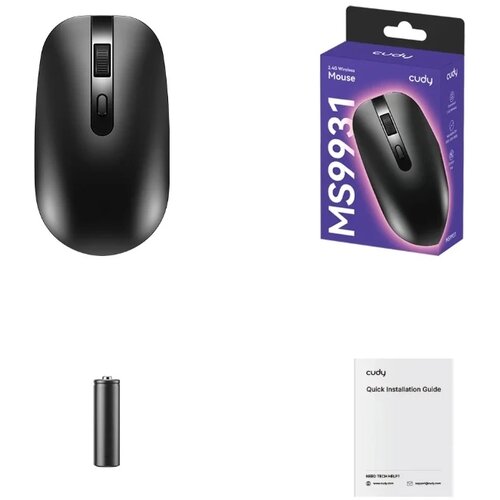 Cudy MS9931, bežicni mi&amp;scaron; 2.4GHz, opti&amp;egrave;ki usb 800-1600 DPI,Black,109 mm Slike