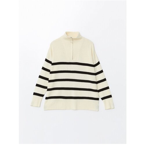 LC Waikiki Stand Collar Striped Oversize Women&amp;#039;s Knitwear Sweater Slike