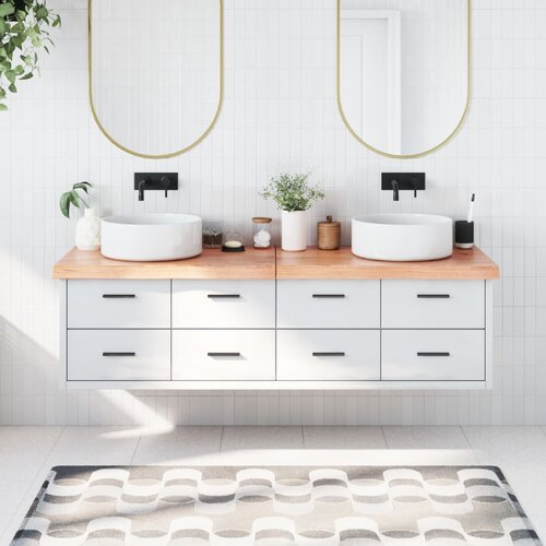  Kupaonska radna ploča svjetlosmeđa 180x40x(2-6) cm masivno drvo Cijene