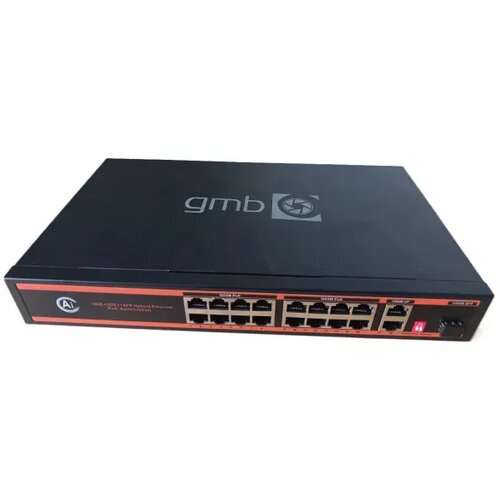  POE-GS1016PS1 GMB Switch,16 PoE 100/1000M, 2 UP-Link 100/1000M +1 SFP port,52V 300W,30W/PoE,VLAN,250 Cene