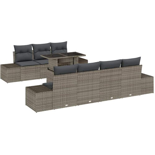  Set sofe 8 kom. Siva poliratan 100 x 55 x 73 cm Slike