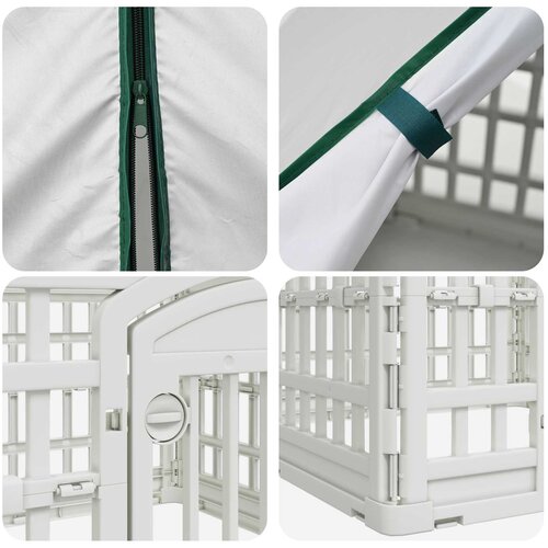  4-panelni ogradni igrali&amp;scaron;te za pse s krovom 88 x 58 cm Plastika Slike