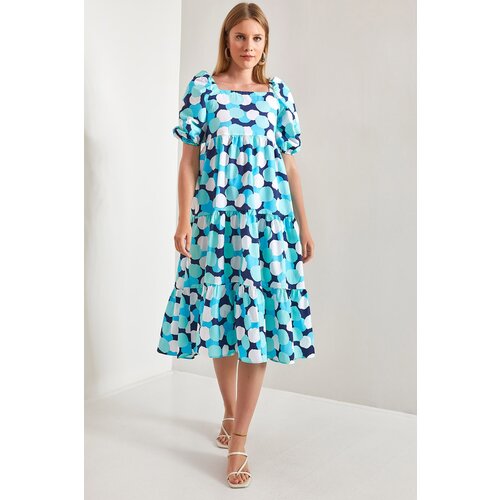 Bianco Lucci Women's Square Neck Patterned Dress Cene