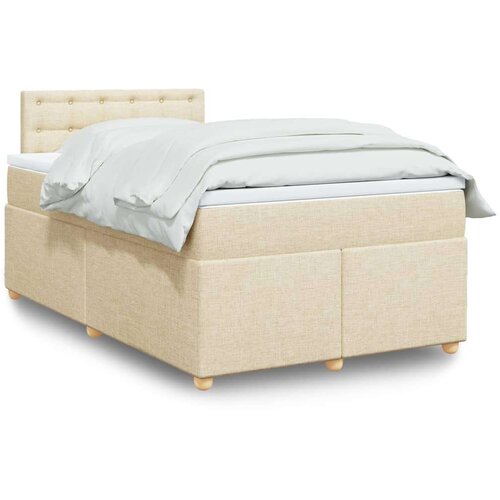 vidaXL Krevet s oprugama i madracem krem 120 x 200 cm od tkanine Cijene