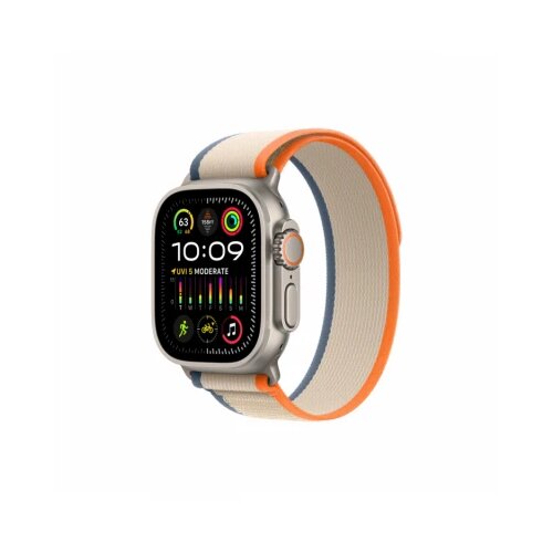Apple Watch Ultra2 Cellular, 49mm Titanium Case with Orange/Beige Trail Loop - S/M Slike