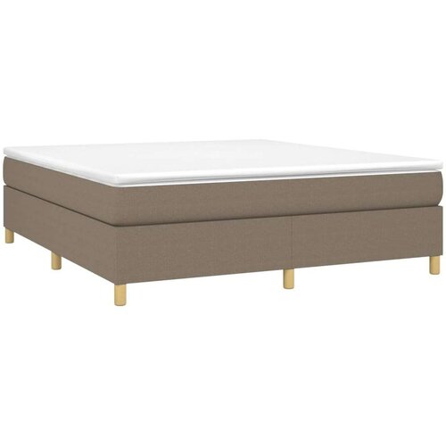 VidaXL Krevet s oprugama i madracem smeđesivi 160x200 cm tkanina Slike