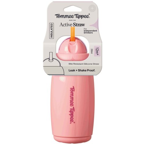 Tommee Tippee čašica s slamkom, izolirani, 12m+, 266ml pink 448017 Cijene