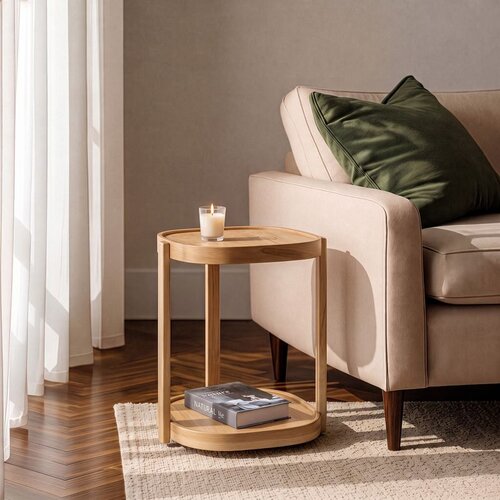 Hanah home pomoćni sto milan c 42, 42 cm, hrast Slike
