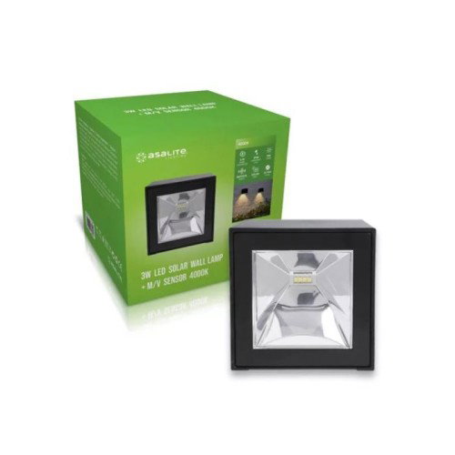 Asalite LED solarna stenska svjetiljka IP44 3W 4000K (200 lumena) + mikrovalni senzor Cijene