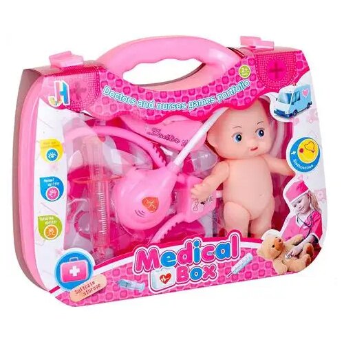 Magic Toys Pink zdravniški komplet z lutko in dodatki v kovčku Cene