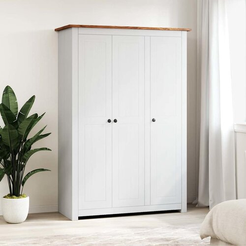  Ormar od borovine s 3 vrata bijeli 118 x 50 x 171,5 cm Panama Cene