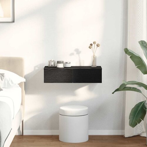  Zidna polica s ladicama crna 60x26,5x15 cm izrađeno drvo Slike
