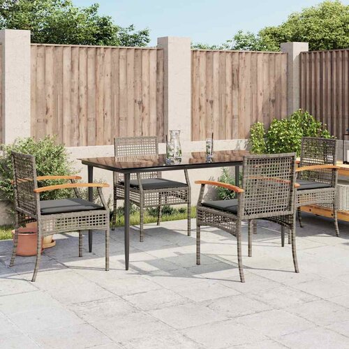  5-dijelni vrtni blagovaonski set sivi od poliratana Siva 160 x 80 x 74 cm Cene
