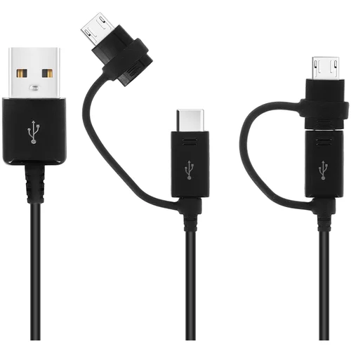 Samsung Originalni kabel USB z dvojnim prikljuckom Micro-USB in USB Type-C, Charge Sync - crn, (20618105)