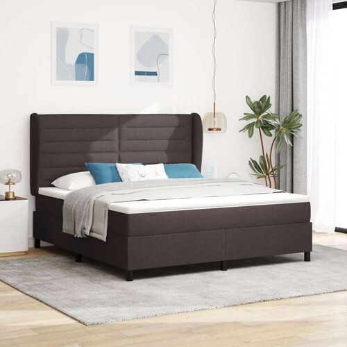  Box Spring postelja z vzmetnico temno rjava 180x200 cm tkanina, (22051401) Slike
