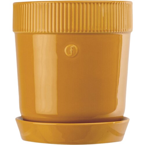 Sagaform Elise cvetlični lonec s podstavkom - majhen - Yellow Cene