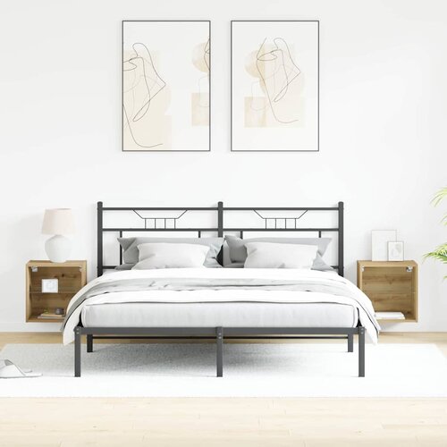  Floating Shelf with LED Light 2 pcs Smeđa 40 x 28,5 x 40 cm Slike