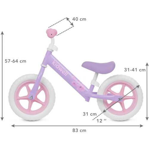 Kidwell Rebel dječji bicikl bez pedala, ljubičasti Slike