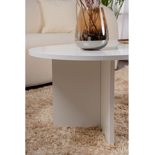Kalune Design Bela klubska mizica v mat dekorju 60x119 cm Sable &amp;ndash; Slike