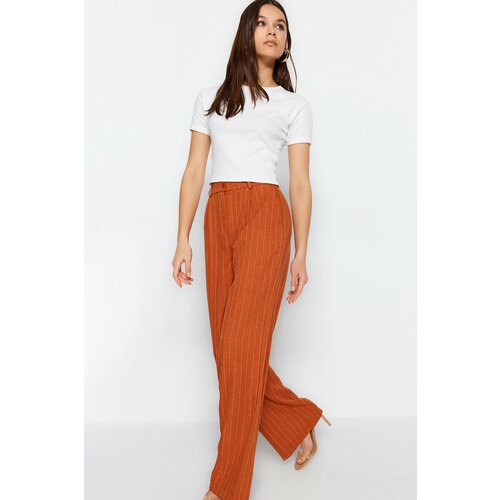 Trendyol Pants - Brown - Wide leg Cene