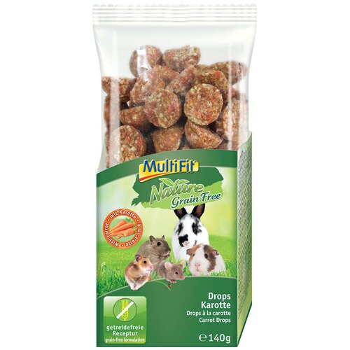 MultiFit Pribolj&scaron;ek Drops korenček brez žitaric za kunce in glodavce 140 g Cene
