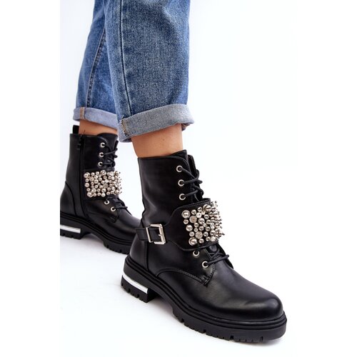 Boto Women's insulated work boots decorated black Lennen Cene
