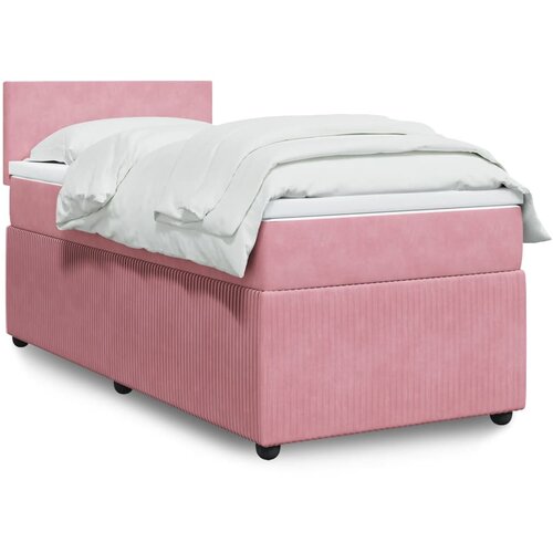 vidaXL Box spring krevet s madracem ružičasti 90x200 cm baršunasti Cijene