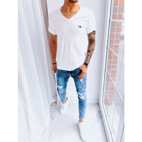 DStreet T-shirt męski z nadrukiem ecru Slike