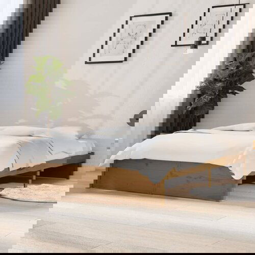 Furnova Posteljni okvir medeno rjav iz trdnega lesa 140x200 cm, (21938008) Slike