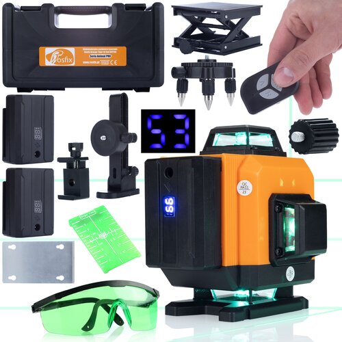 Rosfix SET LASERSKI NIVELIR ROT16L &ndash; 16 LINIJ, IP54, 25 M, 2X3500 MAH, TARČA, OČALA, PILOT | 532 NM, &plusmn;3&deg;, (5000075890) Cene