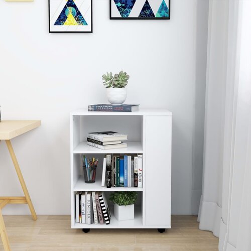  s kotačima bijeli 60 x 35 x 75 cm konstruirano drvo Slike