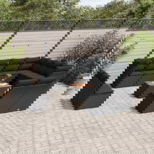 vidaXL 12-dijelni set vrtnih sofa od poliratana s jastucima crni Cijene