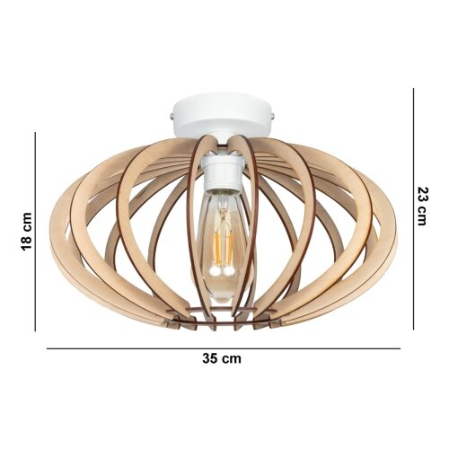  Prislonjen plafonski luster EARTH 1xE27/60W/230V, bela/bež Slike