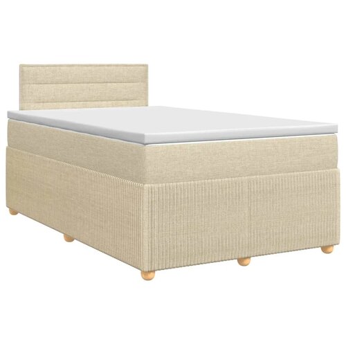  Boxspring krevet s madracem Krem 120 x 200 cm Tkanina - Krem 120 x 200 cm Dizajn linija Slike