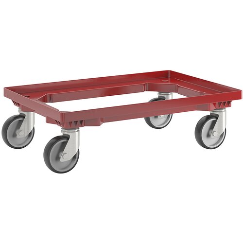 eurokraft basic Profesionalen pomičen okvir, 600 x 400 mm, 4 vrtljiva kolesa z gumijasto oblogo, rdeč Cene