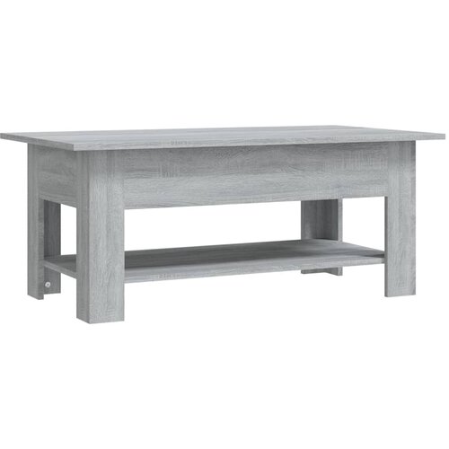 Maison Chic Klubska mizica - kavna mizica - Nizka mizica siva sonoma 102x55x42 cm iverna plo&amp;scaron;ča, (21753217) Slike