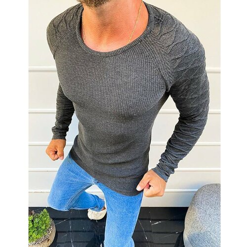 DStreet Muški džemper s kratkim rukavima antracit WX1646 siva | svetloplava Slike