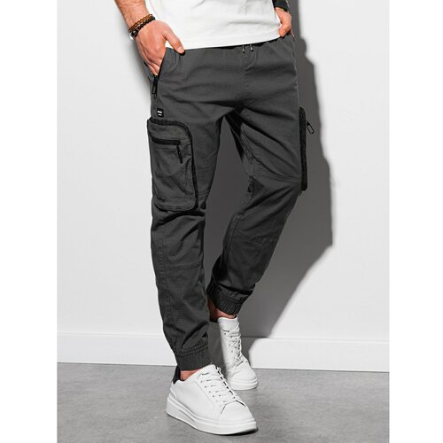 Ombre Odjeća Muške hlače joggers P960 siva Slike