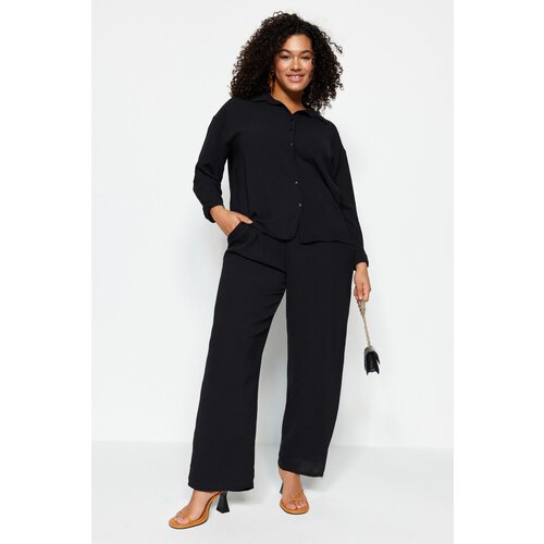 Trendyol Curve Plus Size Two-Piece Set - Black - Regular fit Slike