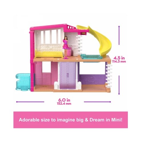 Barbie land mini kuća sa žutim toboganom Slike