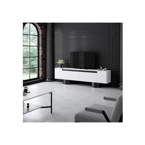 Hanah home Hanah Kućna TV komoda, boemski stil, 180x50x30 cm, bijelo-crna Slike