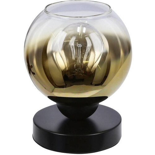 Candellux Lighting Črna namizna svetilka s steklenim senčnikom (višina 18 cm) Nubia – Cene