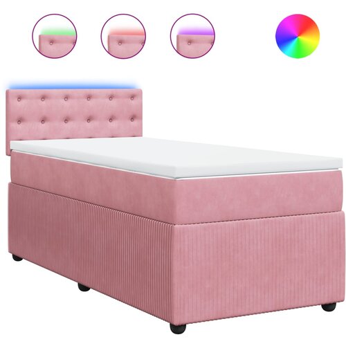 vidaXL Box spring krevet s madracem ružičasti 80 x 200 cm baršunasti Cene