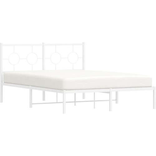  Metalni okvir za krevet s uzglavljem bijeli 140 x 200 cm Slike