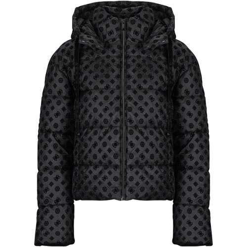 Guess Puhovke NEW DAISY CROP LOGO PUFFER Črna Cene